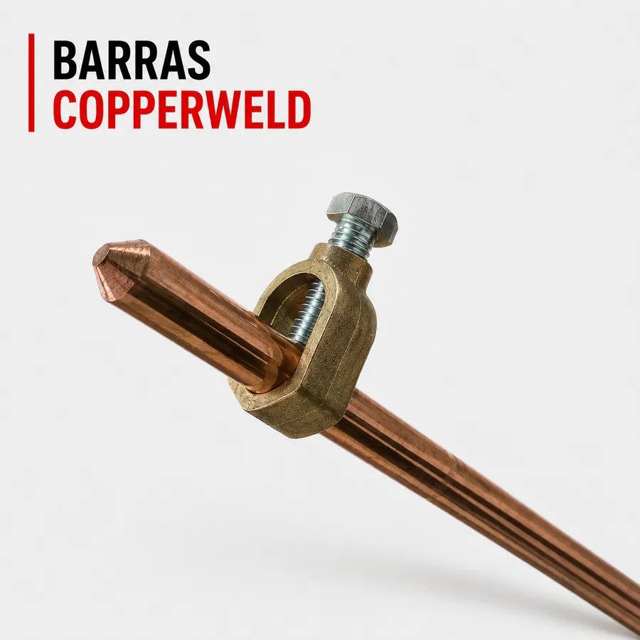 Barra toma tierra copperweld BTTC para puesta a tierra