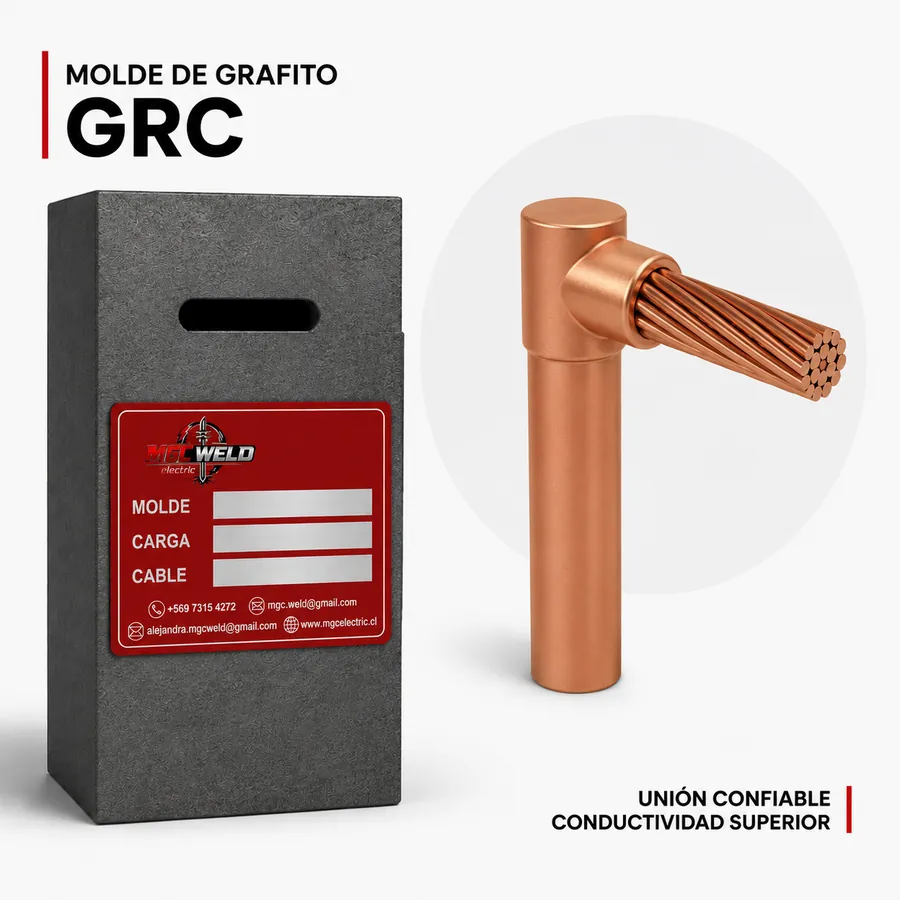Conexión de cable terminal a varilla GRC para puesta a tierra