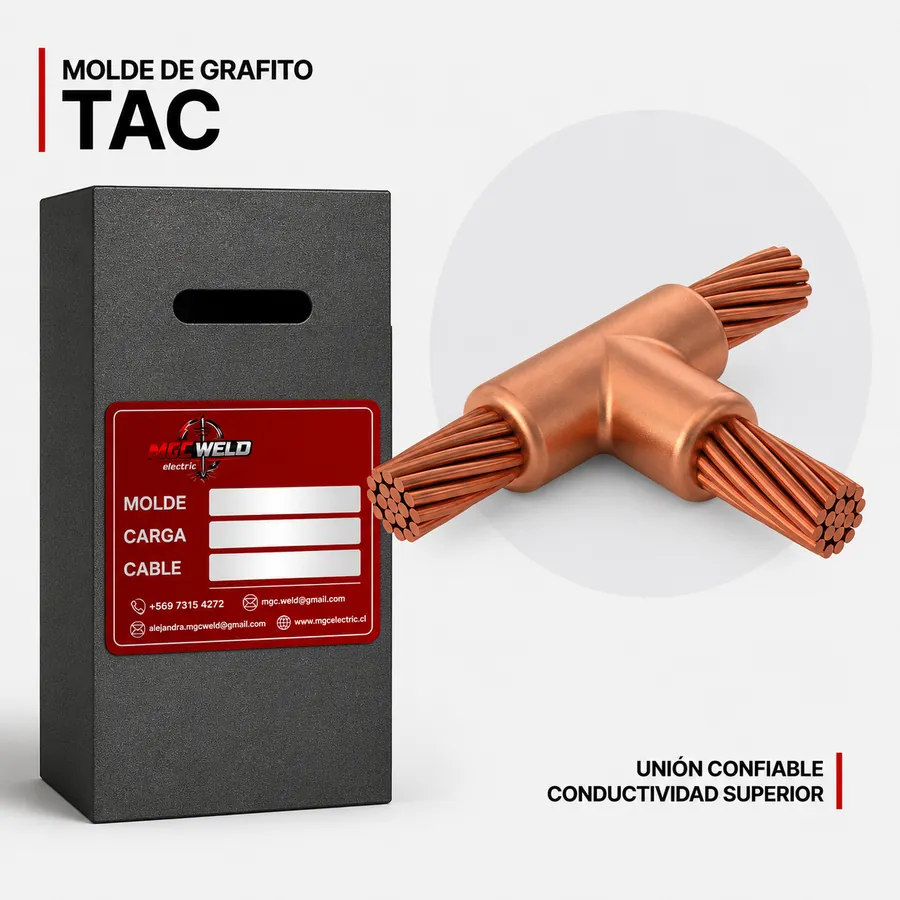 Molde de grafito TAC, conexiones en T horizontal