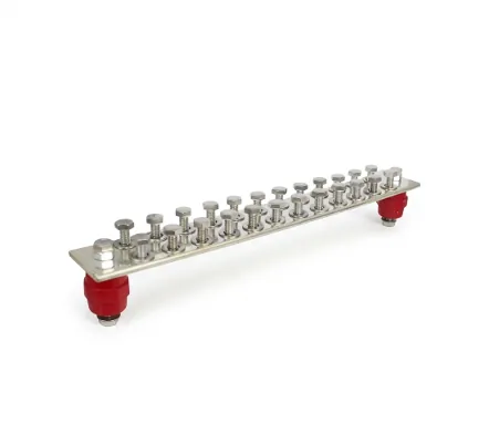 Placa PGB-BDT 300×50×5 mm — 24 polos para puesta a tierra